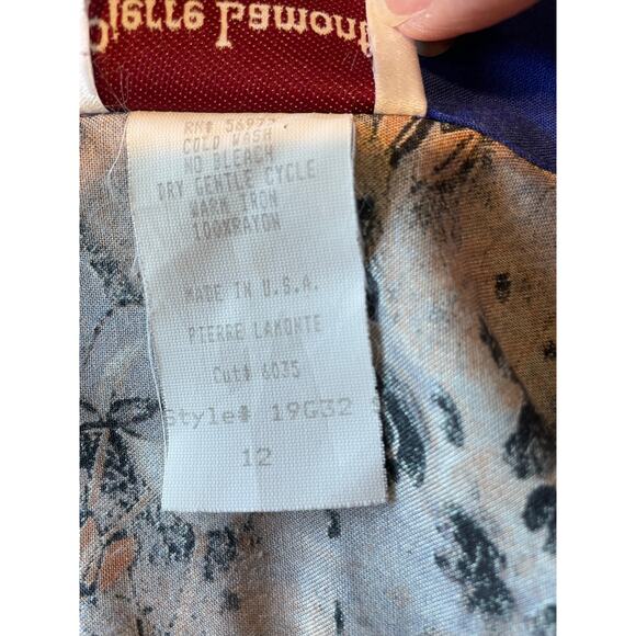 Vintage Pierre Lamonte Open Front Jacket Trim Detail Sz 12 Made in USA Artsy - Picture 4 of 13